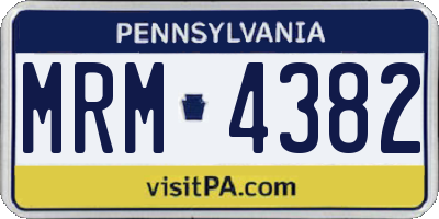 PA license plate MRM4382
