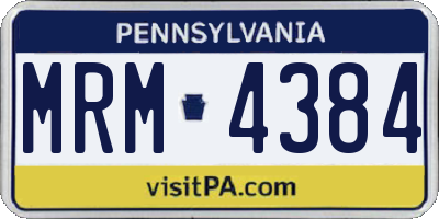 PA license plate MRM4384