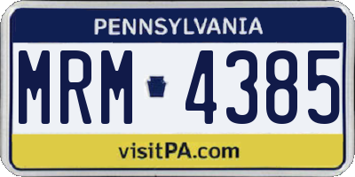 PA license plate MRM4385