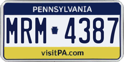 PA license plate MRM4387