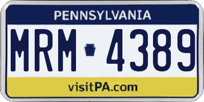 PA license plate MRM4389