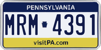 PA license plate MRM4391