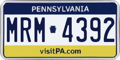 PA license plate MRM4392