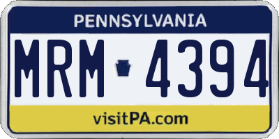 PA license plate MRM4394