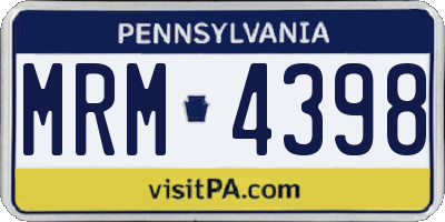 PA license plate MRM4398