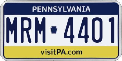PA license plate MRM4401