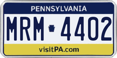 PA license plate MRM4402