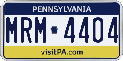 PA license plate MRM4404