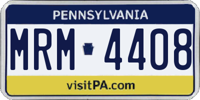 PA license plate MRM4408