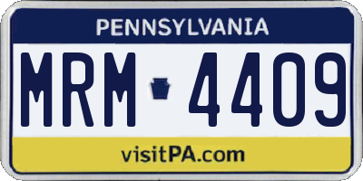 PA license plate MRM4409