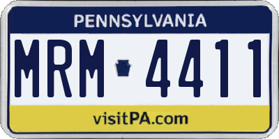 PA license plate MRM4411