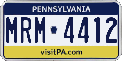 PA license plate MRM4412