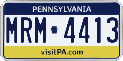 PA license plate MRM4413