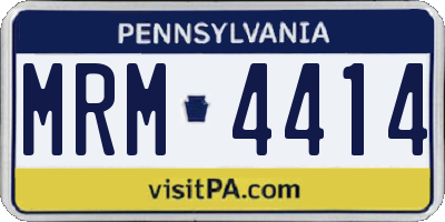 PA license plate MRM4414
