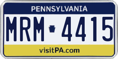 PA license plate MRM4415
