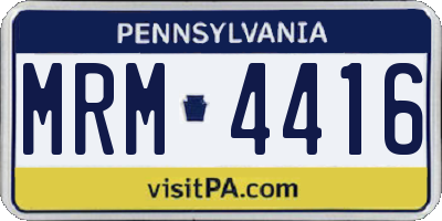 PA license plate MRM4416