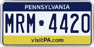 PA license plate MRM4420