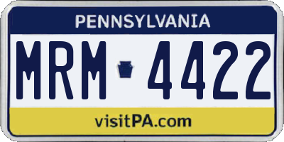 PA license plate MRM4422