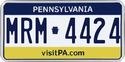 PA license plate MRM4424