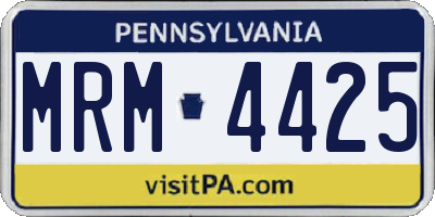 PA license plate MRM4425