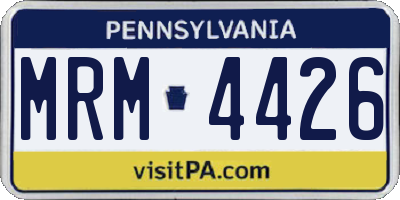 PA license plate MRM4426