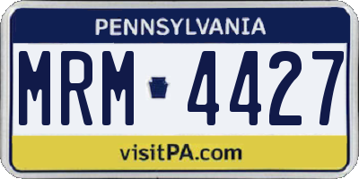 PA license plate MRM4427
