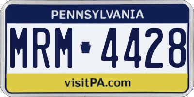 PA license plate MRM4428