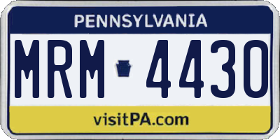 PA license plate MRM4430