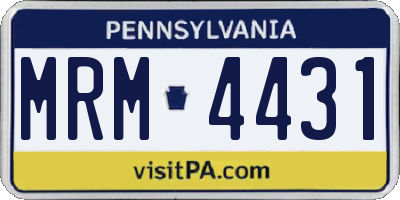 PA license plate MRM4431