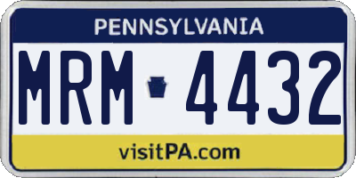 PA license plate MRM4432
