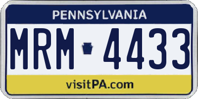 PA license plate MRM4433