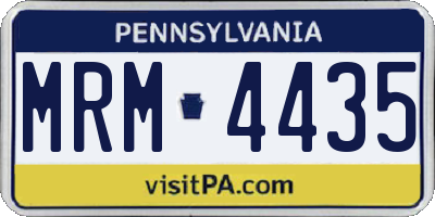 PA license plate MRM4435