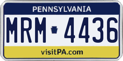 PA license plate MRM4436