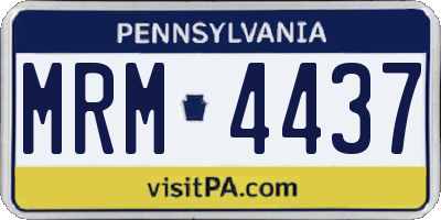 PA license plate MRM4437