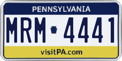 PA license plate MRM4441