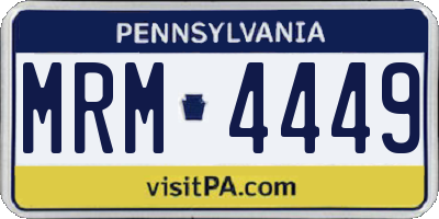 PA license plate MRM4449