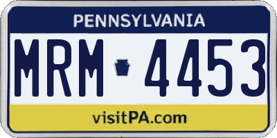 PA license plate MRM4453
