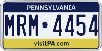 PA license plate MRM4454