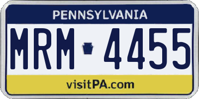 PA license plate MRM4455