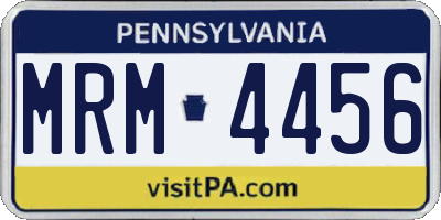PA license plate MRM4456