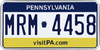 PA license plate MRM4458
