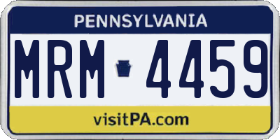 PA license plate MRM4459