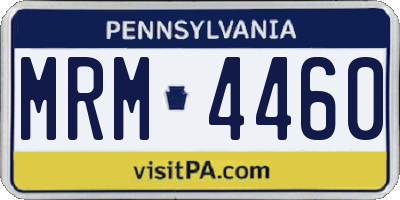 PA license plate MRM4460