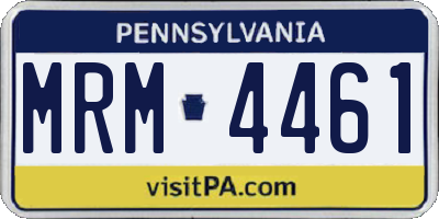 PA license plate MRM4461