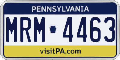 PA license plate MRM4463