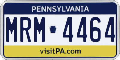 PA license plate MRM4464