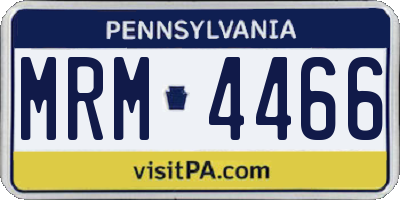 PA license plate MRM4466