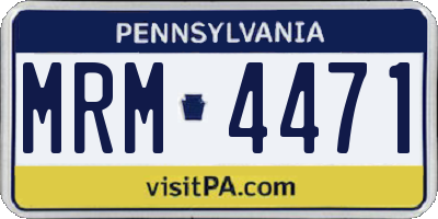 PA license plate MRM4471