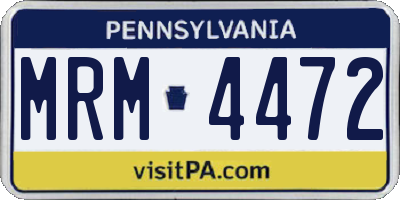 PA license plate MRM4472