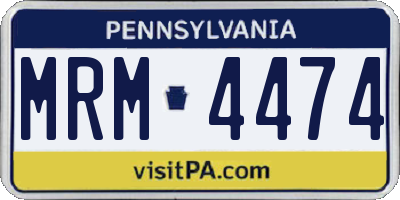 PA license plate MRM4474